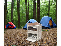 Xcase 2er-Set Camping-Aufbewahrungsboxen, falt & stapelbar, MDF-Ablage, 55l