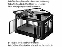 ; Faltbare Aufbewahrungsboxen mit Deckel, MDF-Ablage und seitlichen Klappen, transparent Faltbare Aufbewahrungsboxen mit Deckel, MDF-Ablage und seitlichen Klappen, transparent Faltbare Aufbewahrungsboxen mit Deckel, MDF-Ablage und seitlichen Klappen, transparent Faltbare Aufbewahrungsboxen mit Deckel, MDF-Ablage und seitlichen Klappen, transparent 