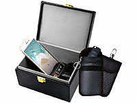 Xcase RFID-Safe-Box, RFID Schutzbehälter, RFID Schutzbehältnis; RFID-Kartenetui mit Geldklammer, RFID-Brustbeutel RFID-Kartenetui mit Geldklammer, RFID-Brustbeutel RFID-Kartenetui mit Geldklammer, RFID-Brustbeutel