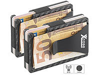 Xcase 2er-Set RFID-Kartenetuis, Carbon, für je 15 Chip-Karten, +Geldklammer