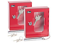 Xcase 2er Pack Profi-Notschlüssel-Kasten mit Einschlag-Klöppel &Sicherheits
