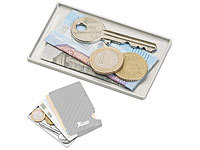 Xcase Geld und Schlüssel-Einschubfach für Kreditkarten-Etuis, silbern