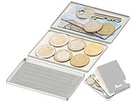 Xcase 3er-Set Geld & Schlüssel-Einschubfach für Kreditkarten-Etuis, silbern