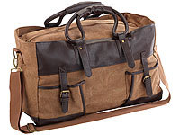 Xcase Canvas-Reisetasche mit 2 Außentaschen und Schultergurt, 30 Liter; Faltbare Trolley-Reisetaschen 