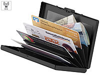 Xcase Flaches RFID-Kartenetui aus Edelstahl für 6 Chipkarten, anthrazit