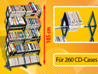 Xcase CD/DVD Rack Diamond 260 für 260 CDs oder 180 DVDs