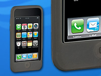 Xcase Maßgeschneiderte Silikon-Hülle für iPod touch 2G, schwarz