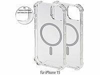 Xcase 2er-Set Transparente MagSafe-Hybrid-Hülle für iPhone 15, Polycarbonat