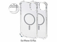 Xcase 2er-Set Transparente MagSafe-Hybrid-Hülle iPhone 15 Plus, Polycarbonat